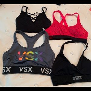 Lot of 4 VS & Pink sports bras